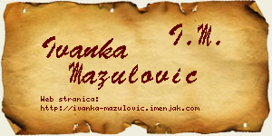Ivanka Mazulović vizit kartica